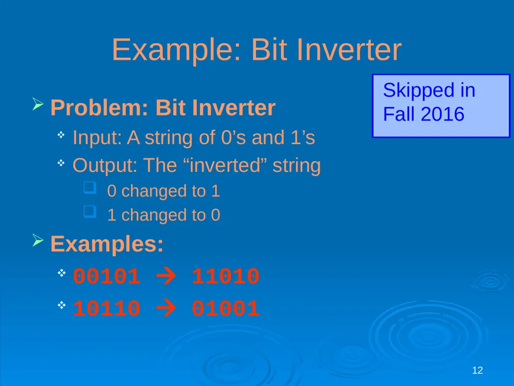 For last lecture… 1 Covered (for FUN and - slide 12 of 62