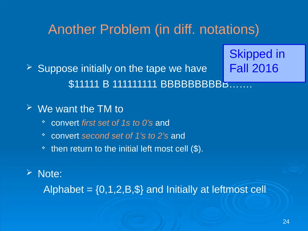For last lecture… 1 Covered (for FUN and - slide 24 of 62