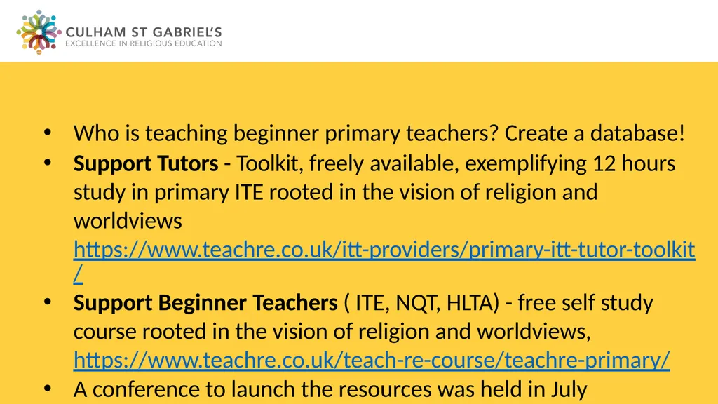 A response from Teacher Education A grant was - slide 3 of 5