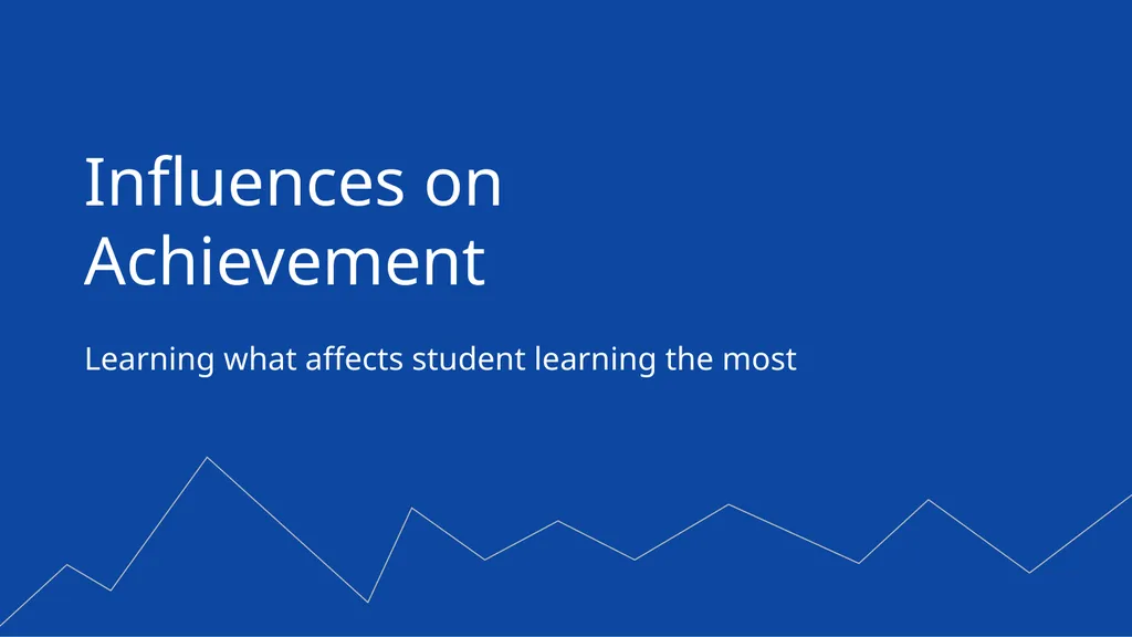Learning what affects student learning the most - slide 1 of 14