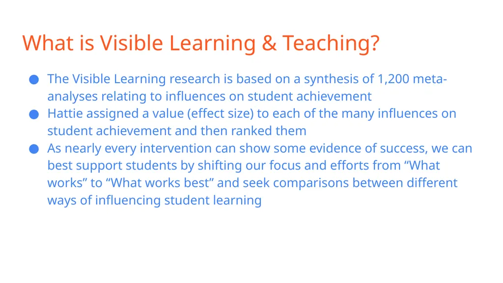 Learning what affects student learning the most - slide 4 of 14