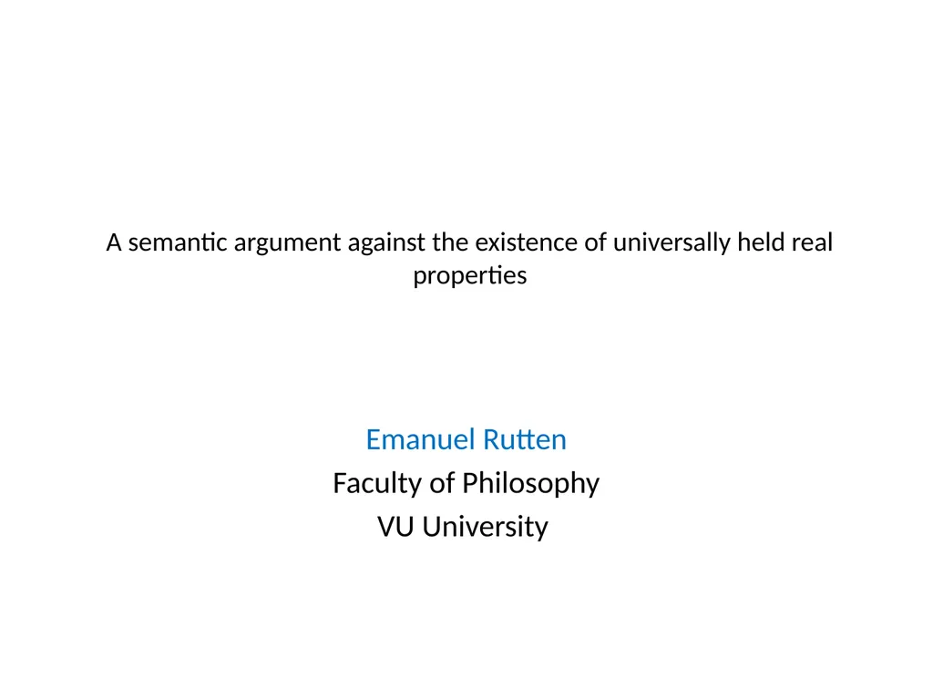 A semantic argument against the existence of - slide 1 of 13