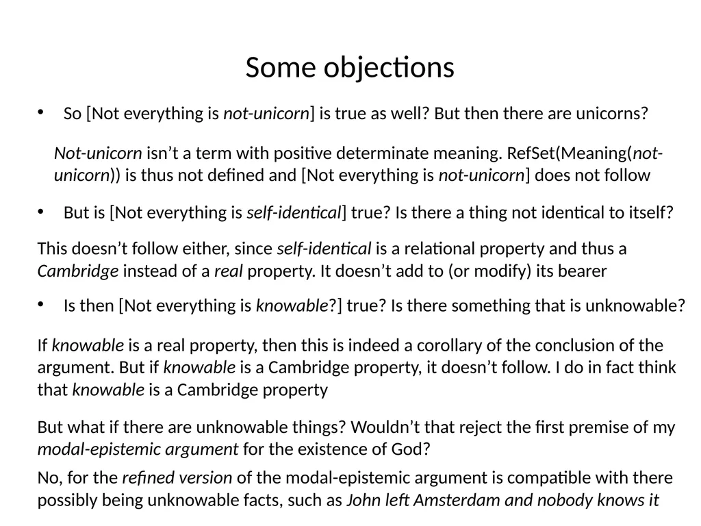 A semantic argument against the existence of - slide 12 of 13