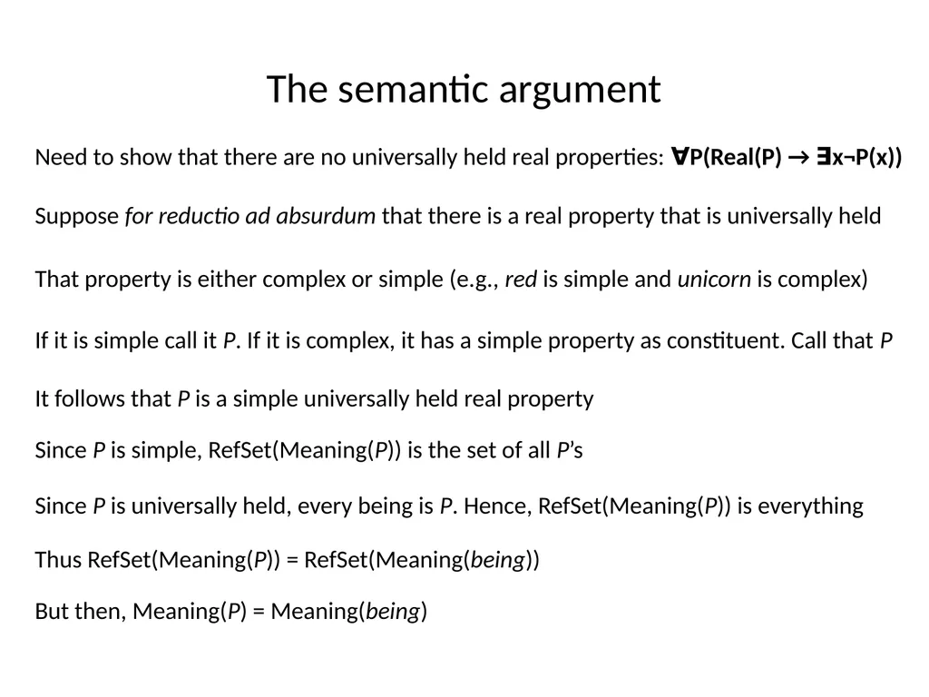 A semantic argument against the existence of - slide 9 of 13