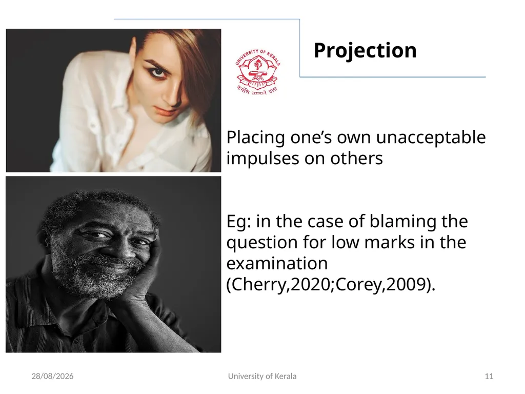 ADJUSTMENT AND DEFENCE MECHANISMS IN PSYCHOLOGY - slide 11 of 18