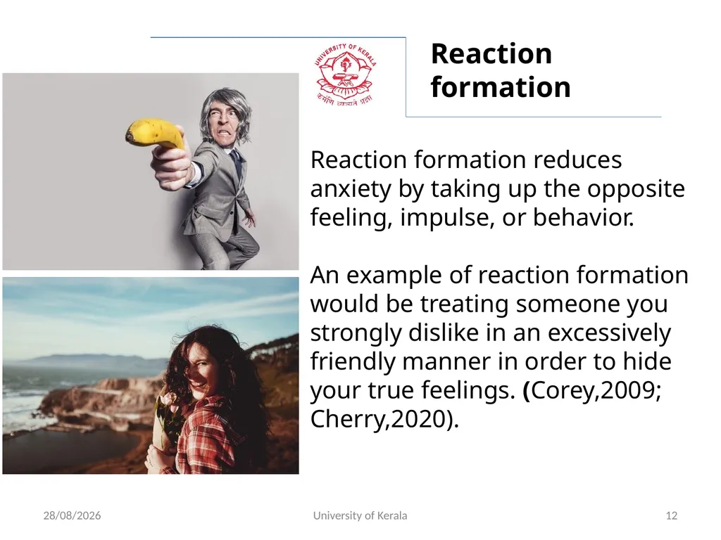 ADJUSTMENT AND DEFENCE MECHANISMS IN PSYCHOLOGY - slide 12 of 18