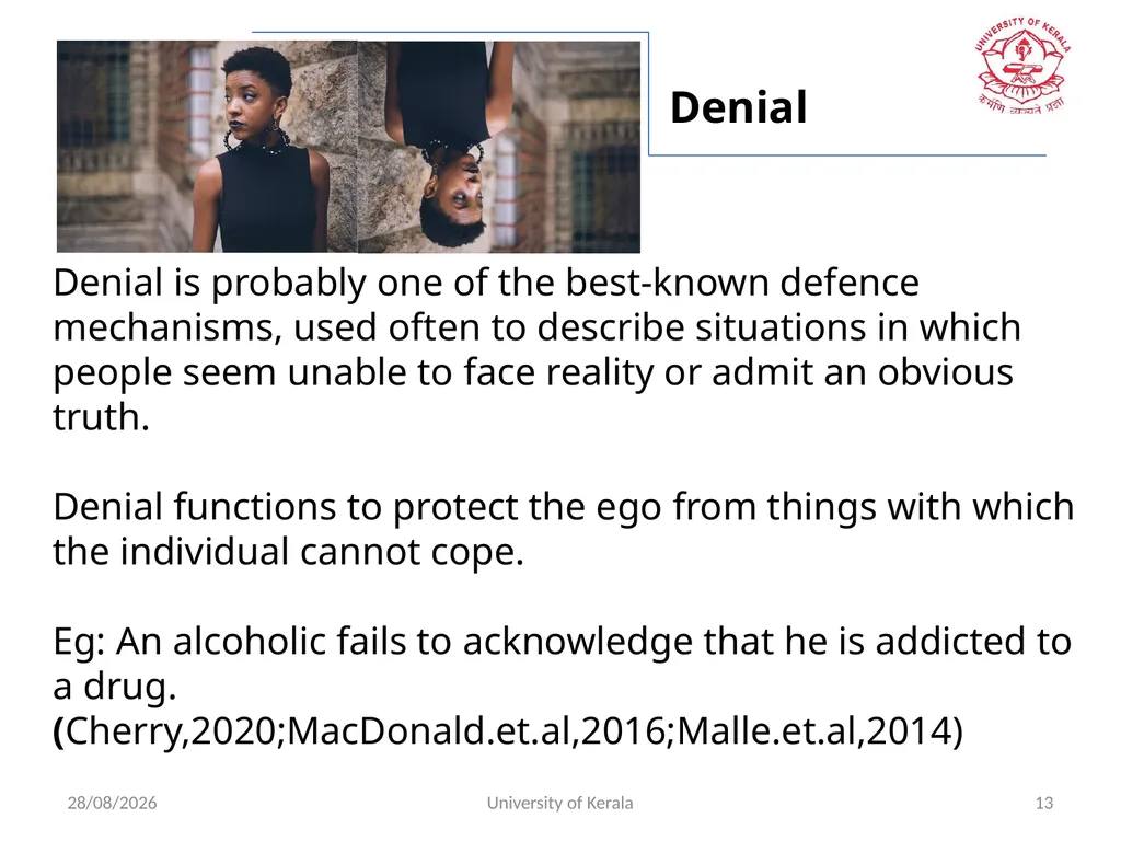 ADJUSTMENT AND DEFENCE MECHANISMS IN PSYCHOLOGY - slide 13 of 18