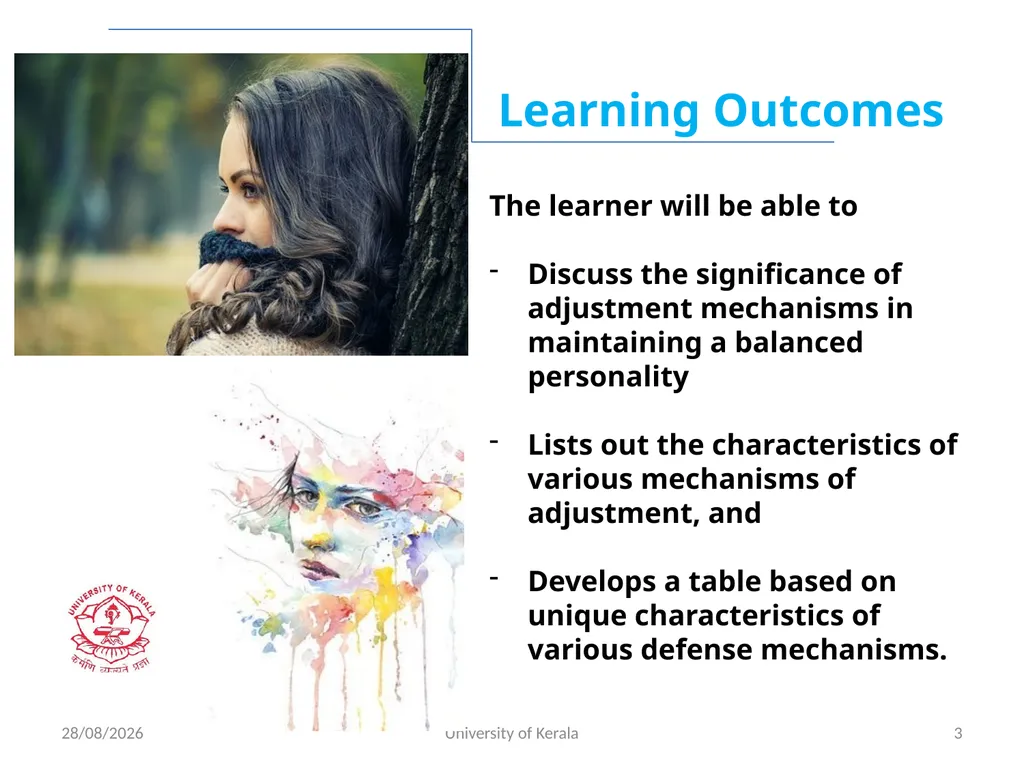 ADJUSTMENT AND DEFENCE MECHANISMS IN PSYCHOLOGY - slide 3 of 18