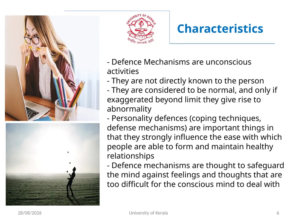 ADJUSTMENT AND DEFENCE MECHANISMS IN PSYCHOLOGY - slide 6 of 18