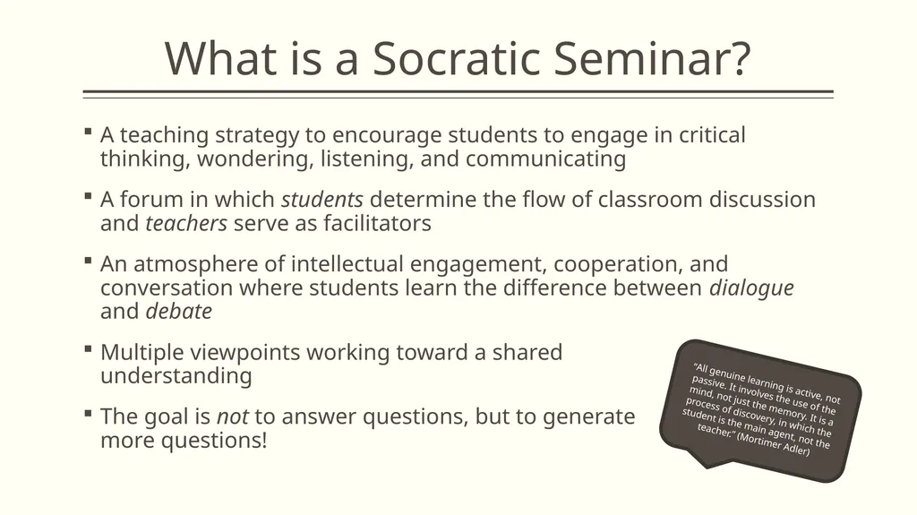 The Great Debate: Socratic Seminar Danielle - slide 2 of 14