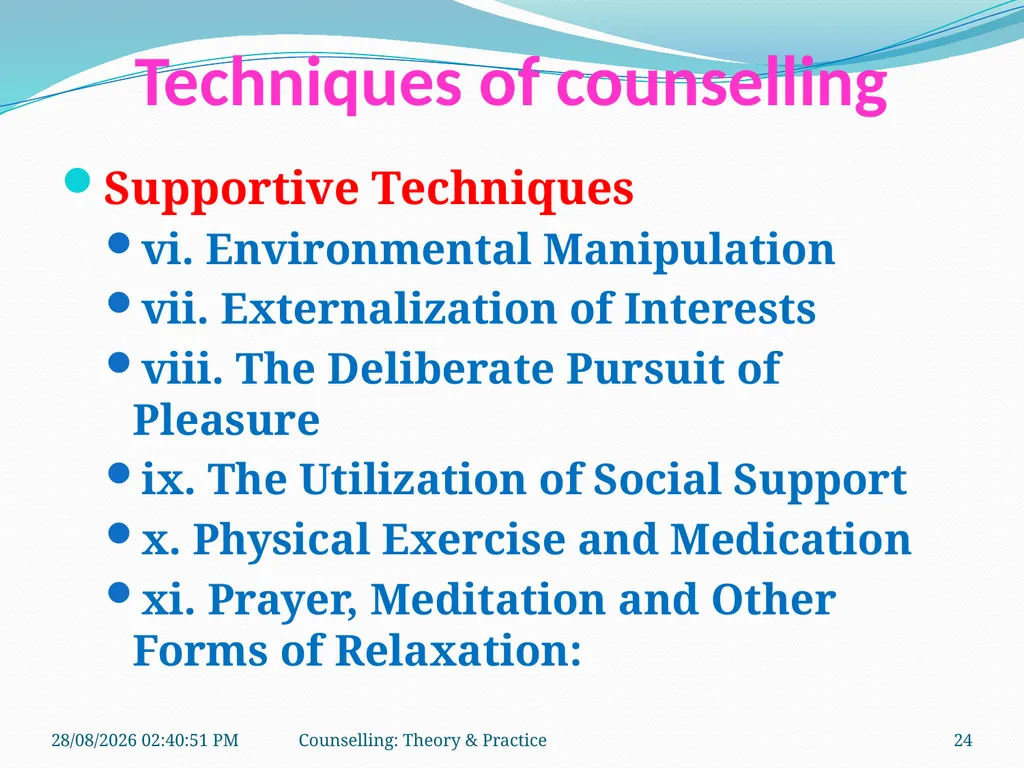 FCW-4 Counselling: Theory and Practice (Unit 1) - slide 24 of 32