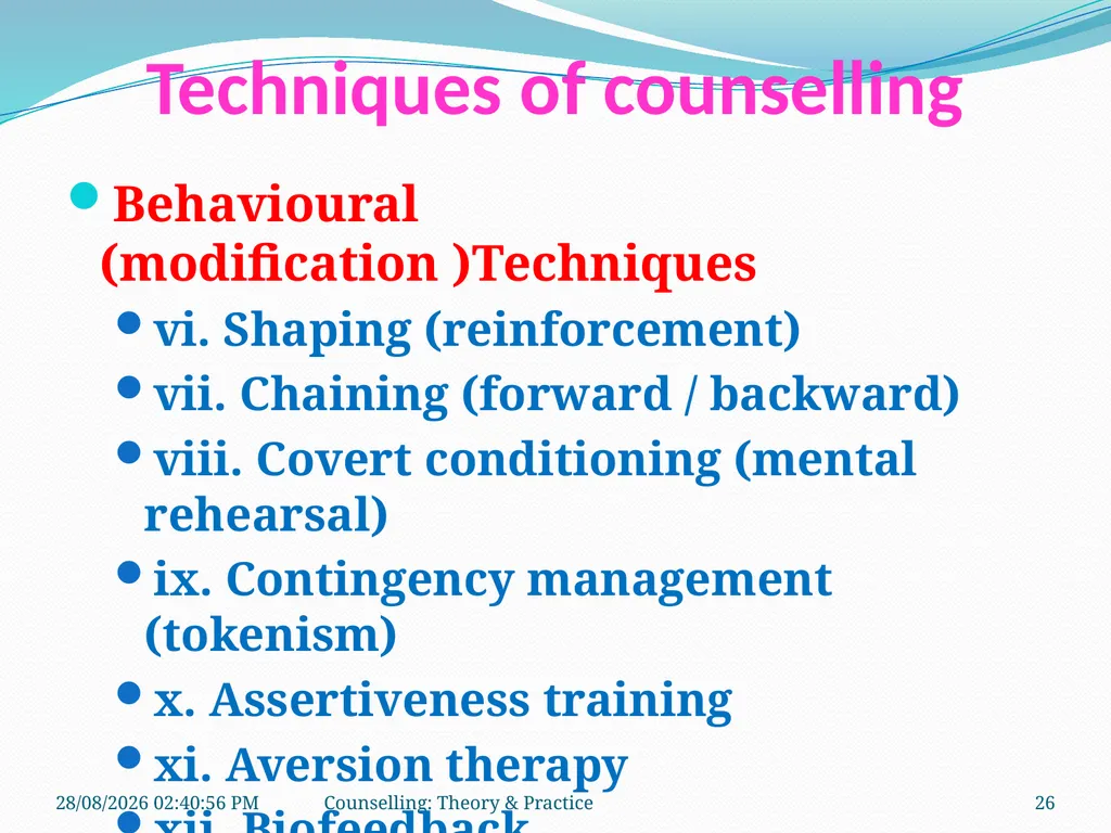 FCW-4 Counselling: Theory and Practice (Unit 1) - slide 26 of 32