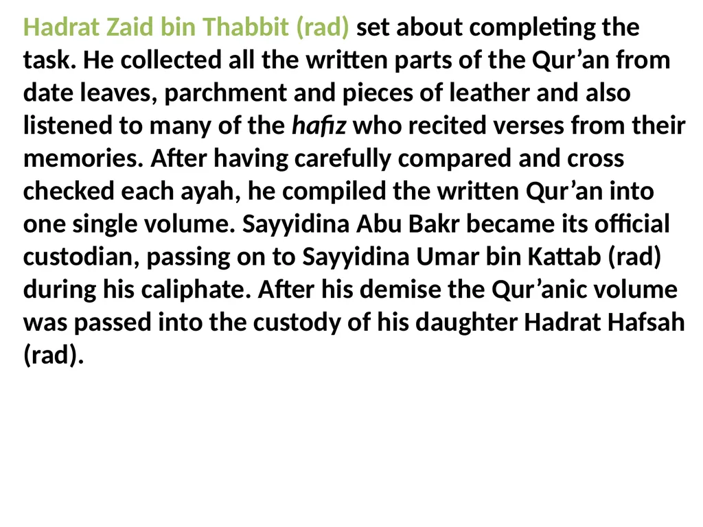 The History And Compilation Of The Holy Quran - slide 27 of 31