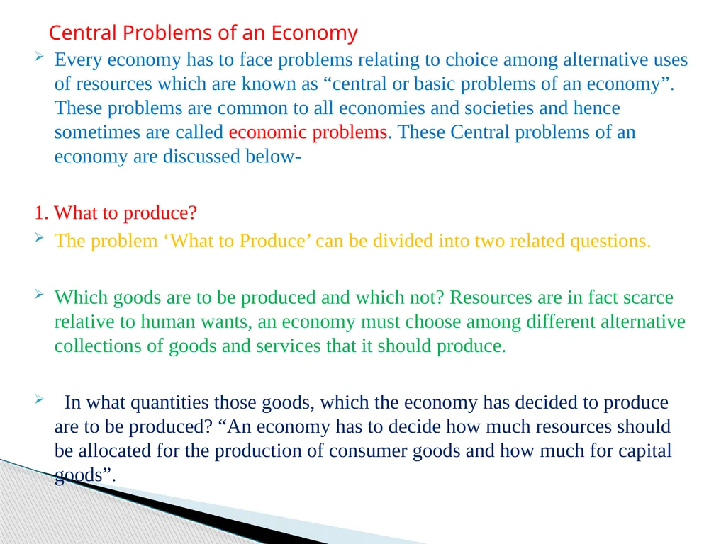 ECONOMIC PROBLEM- SCARCITY AND CHOICE Prepared by - slide 3 of 7