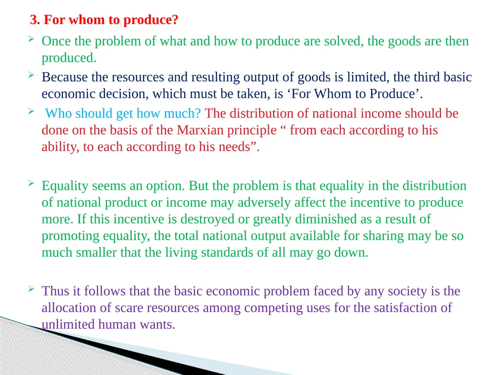ECONOMIC PROBLEM- SCARCITY AND CHOICE Prepared by - slide 5 of 7