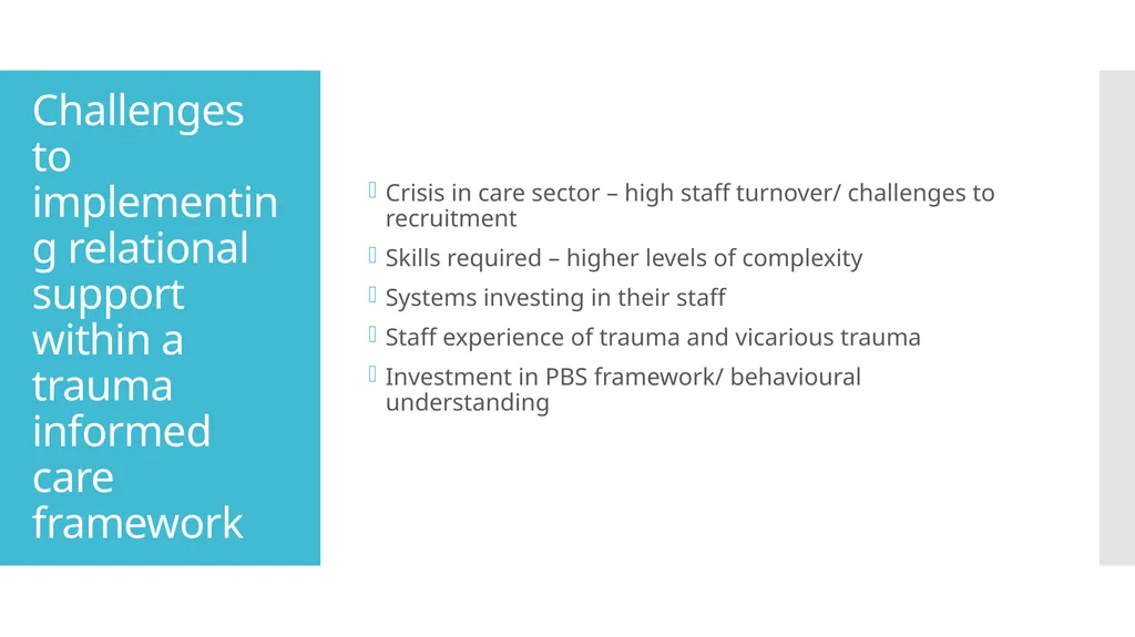 Implementing trauma informed care in practice: - slide 19 of 19