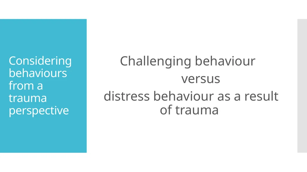 Implementing trauma informed care in practice: - slide 5 of 19