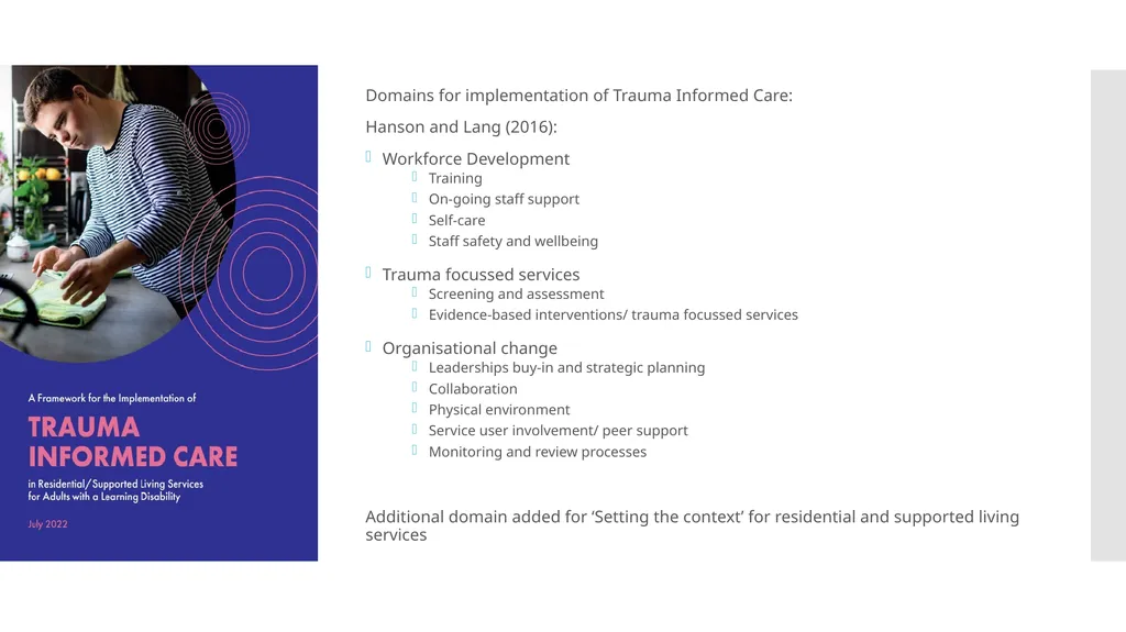 Implementing trauma informed care in practice: - slide 13 of 19