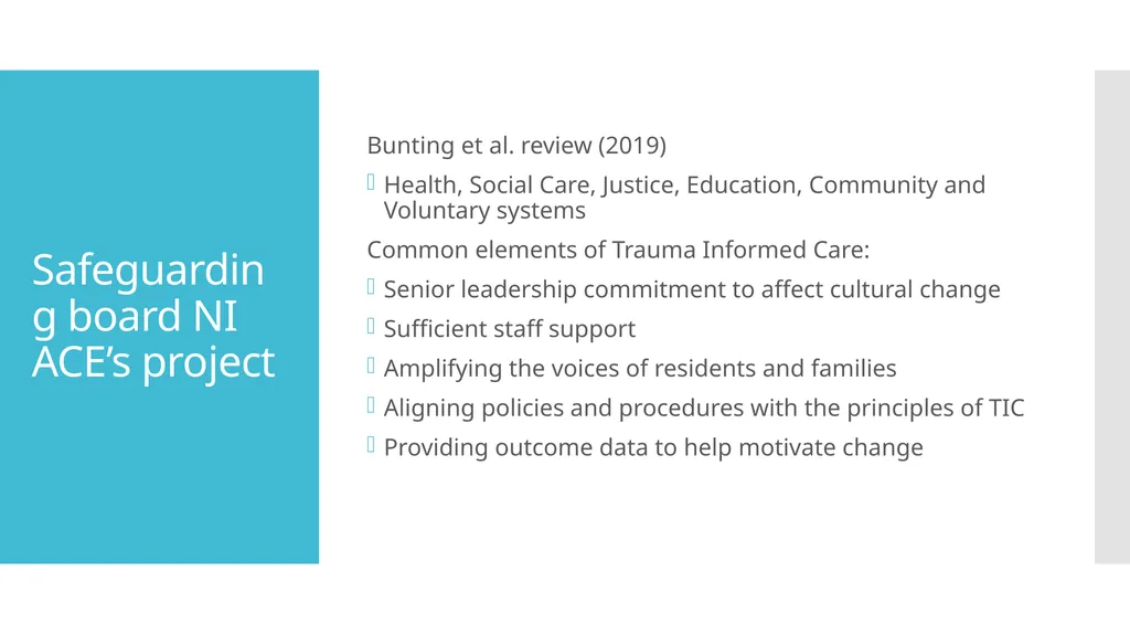Implementing trauma informed care in practice: - slide 12 of 19