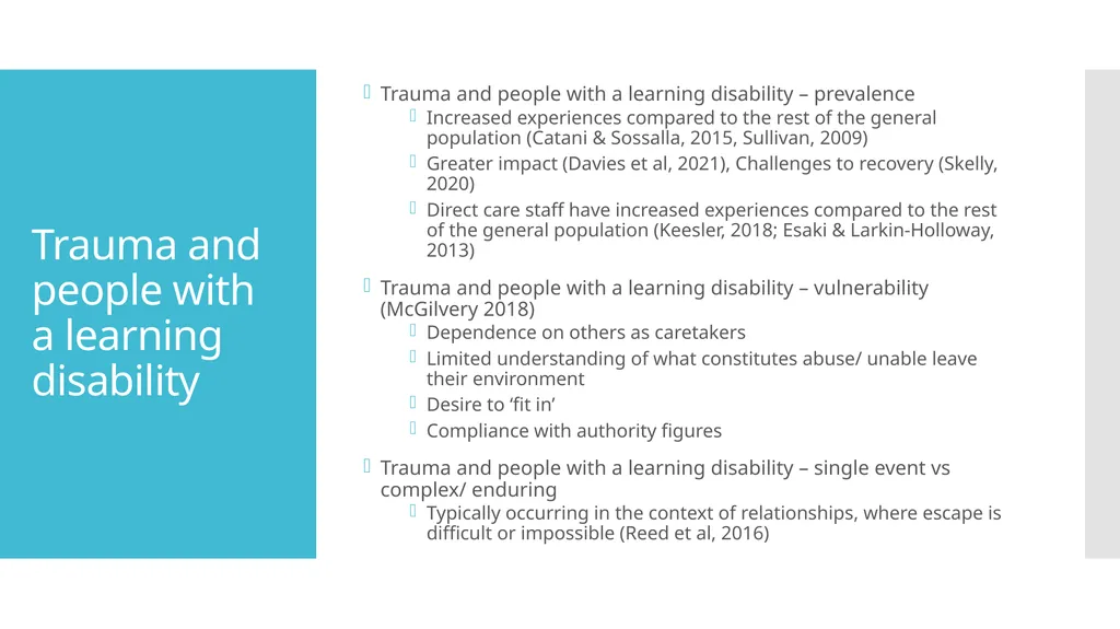 Implementing trauma informed care in practice: - slide 3 of 19
