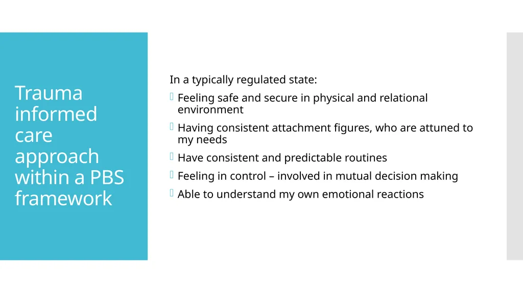 Implementing trauma informed care in practice: - slide 15 of 19