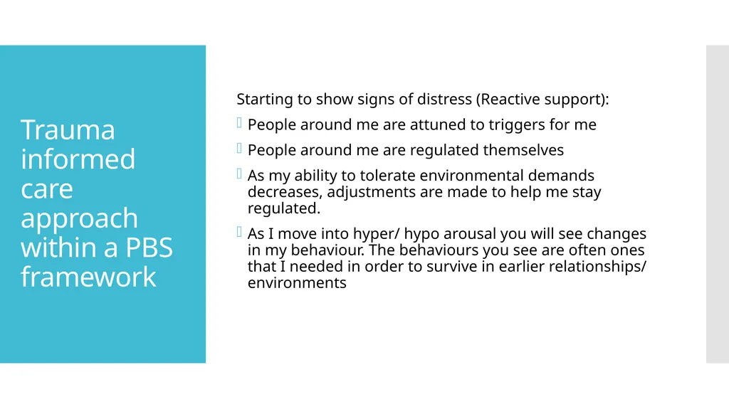 Implementing trauma informed care in practice: - slide 16 of 19