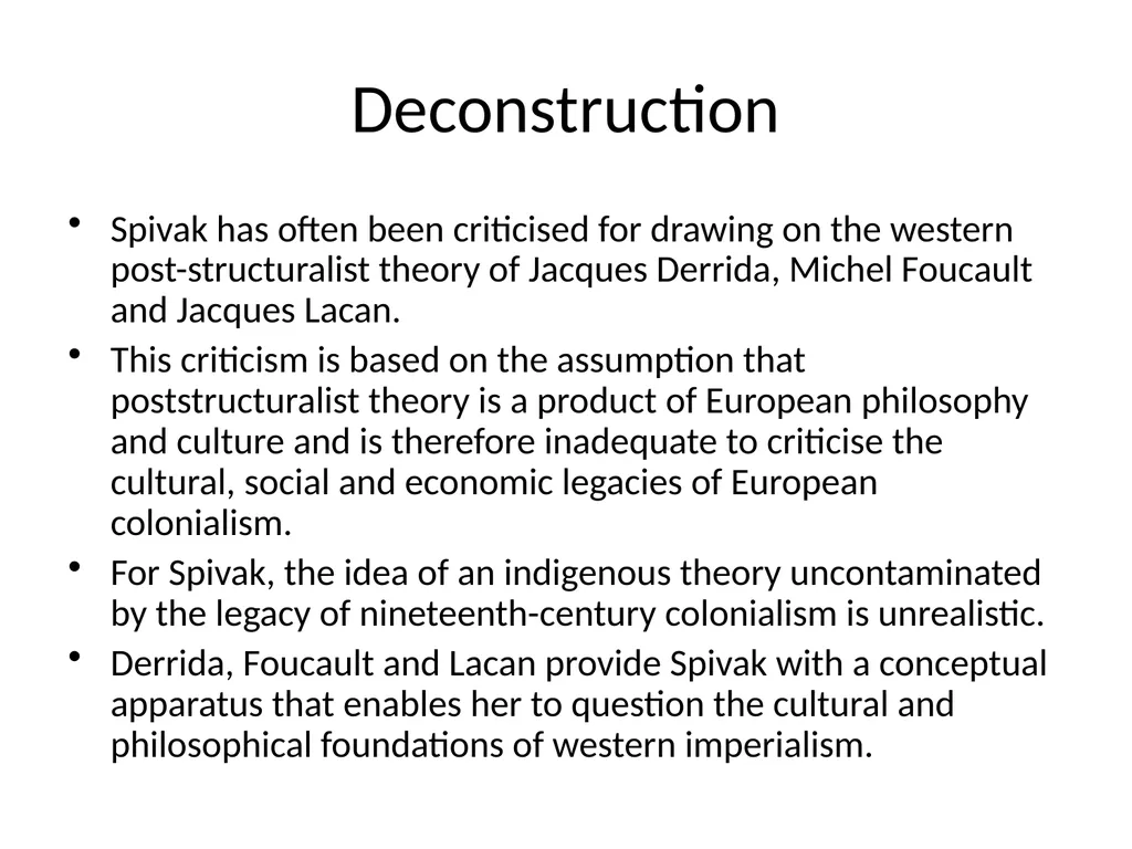 Week 9: Gayatri Chakravorty Spivak “Can the - slide 3 of 26