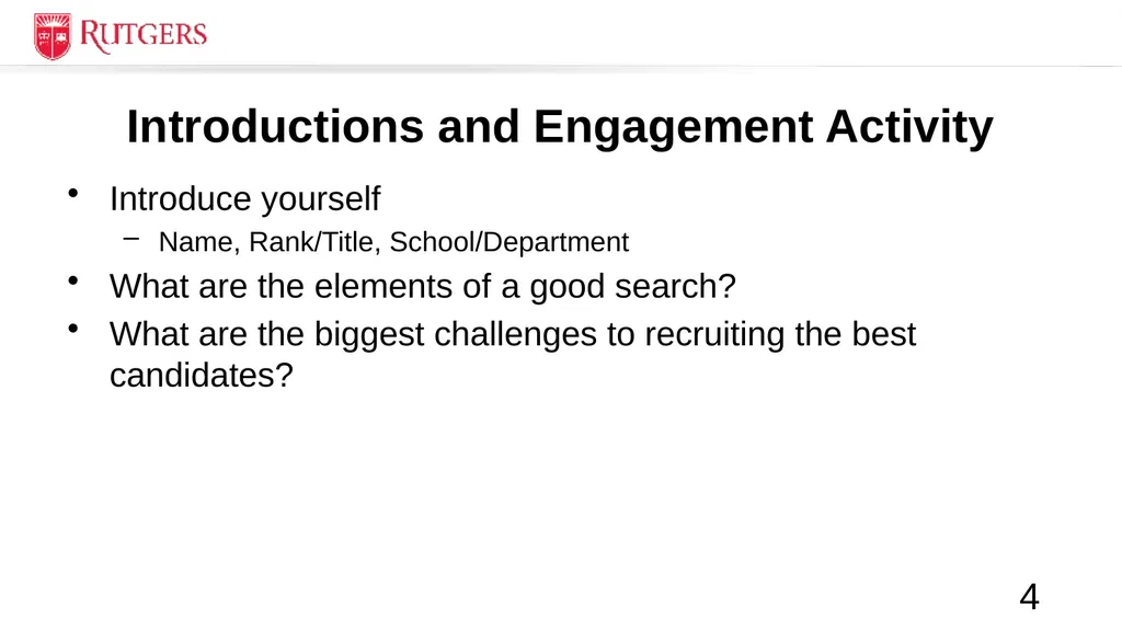 RBHS Faculty Search Committee Training Roadmap - slide 4 of 27
