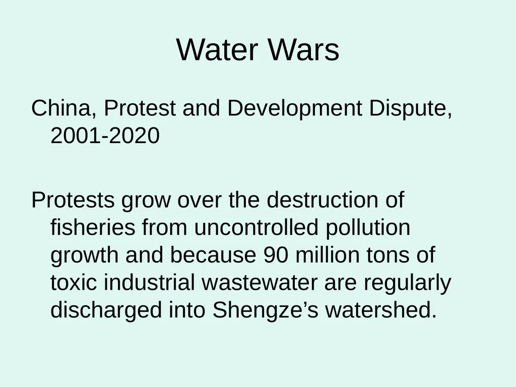Global Water Modules Module 9: Examples of Water - slide 23 of 53