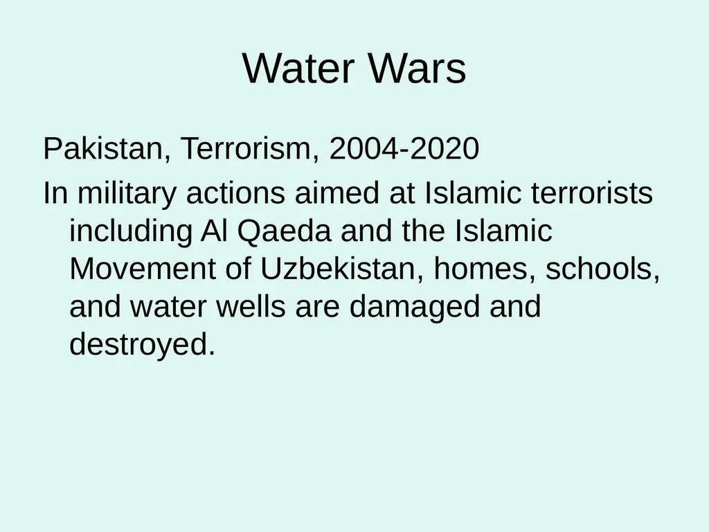Global Water Modules Module 9: Examples of Water - slide 36 of 53