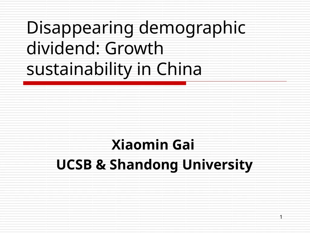 Disappearing demographic dividend: Growth - slide 1 of 63