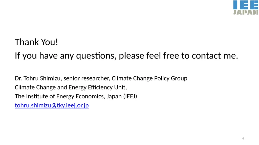 Energy Efficiency Policy for Data Centres in Japan - slide 6 of 6