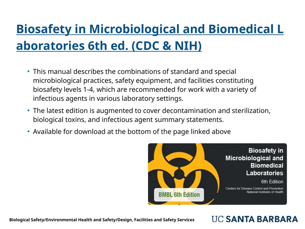 A guide to UCSB’s Biological Safety Program - slide 11 of 24