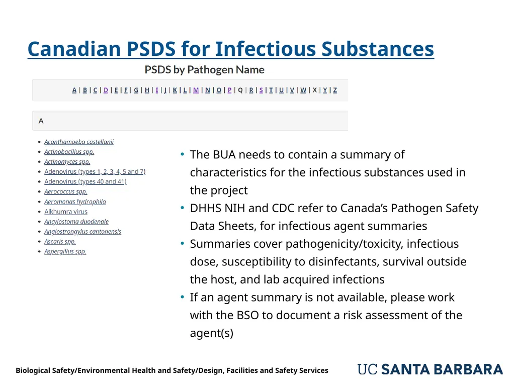 A guide to UCSB’s Biological Safety Program - slide 12 of 24