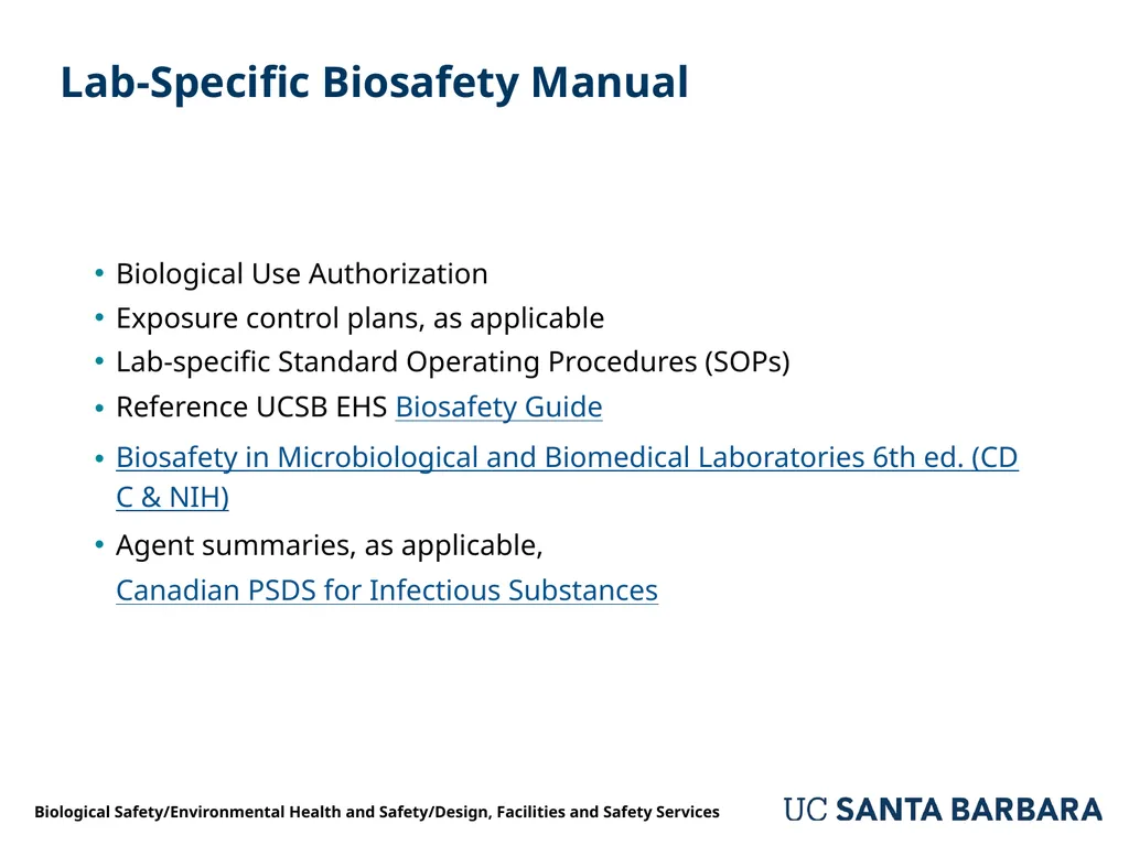 A guide to UCSB’s Biological Safety Program - slide 10 of 24