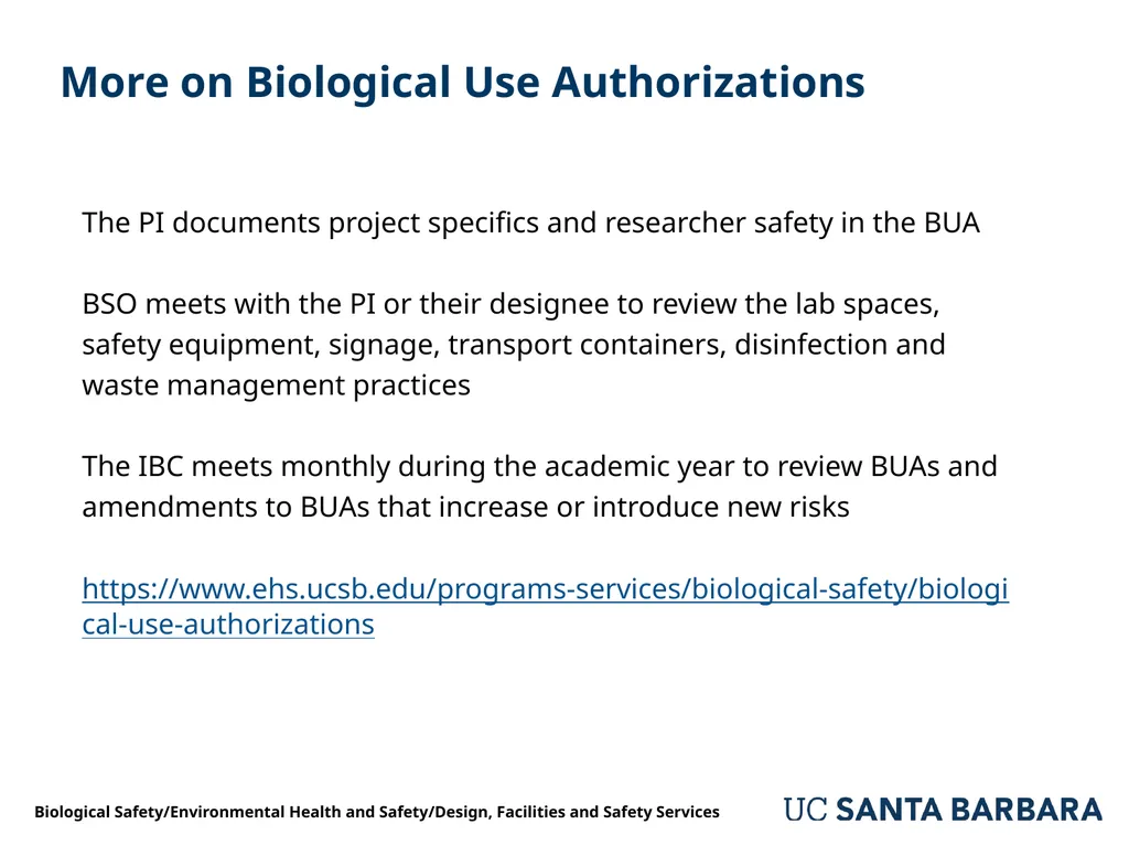 A guide to UCSB’s Biological Safety Program - slide 8 of 24
