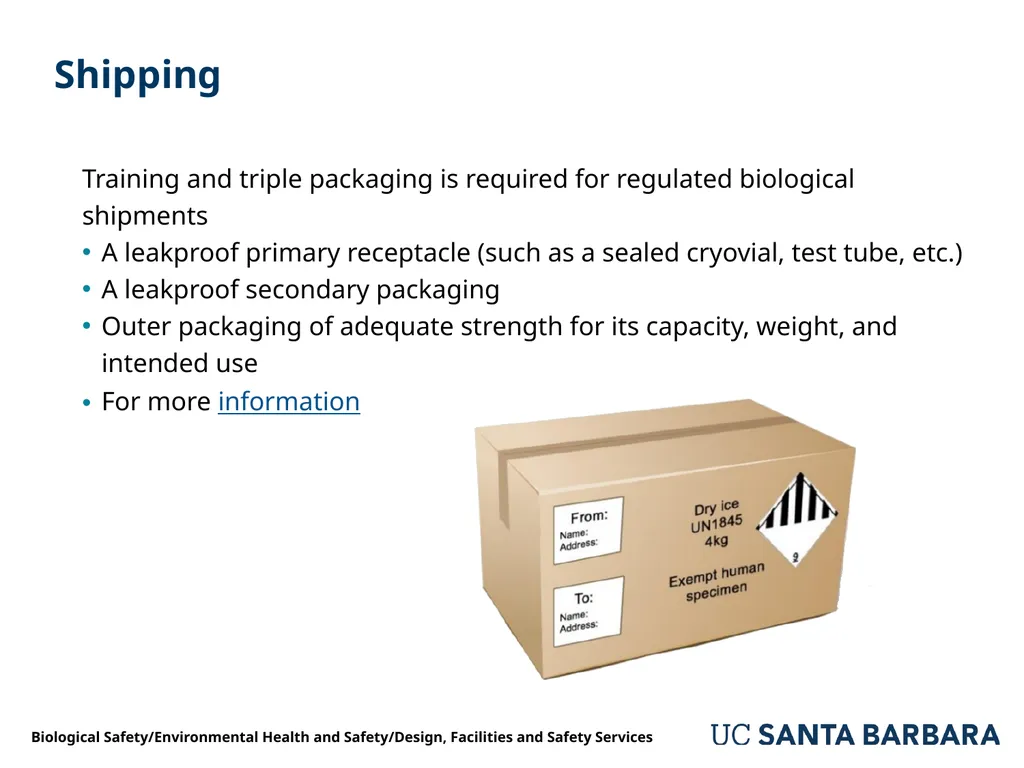 A guide to UCSB’s Biological Safety Program - slide 18 of 24