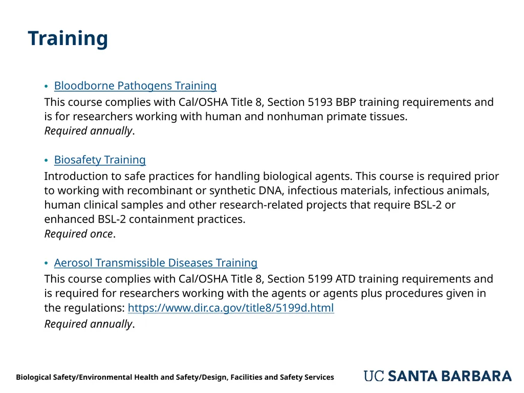 A guide to UCSB’s Biological Safety Program - slide 20 of 24
