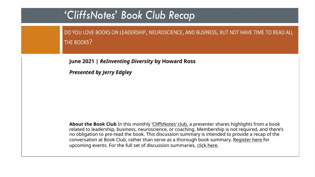June 2021 | ReInventing Diversity by Howard Ross - slide 1 of 23