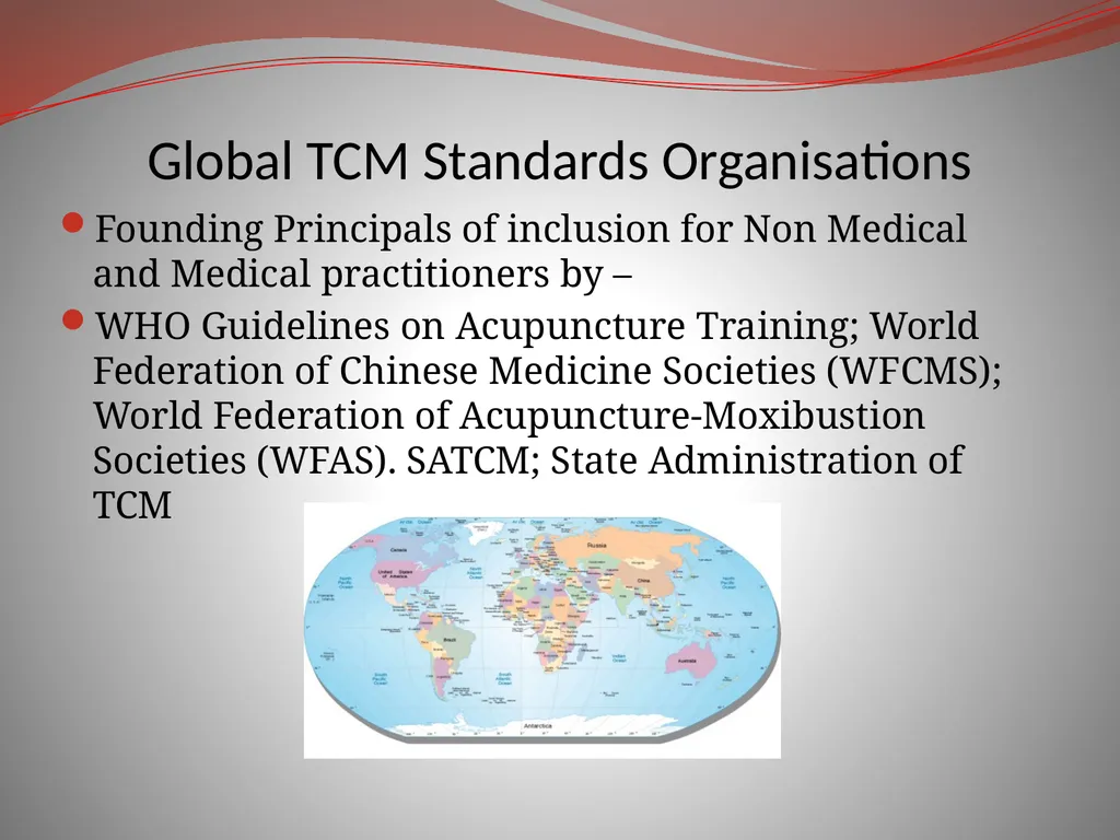 Global TCM Standards Organisations Founding - slide 1 of 25