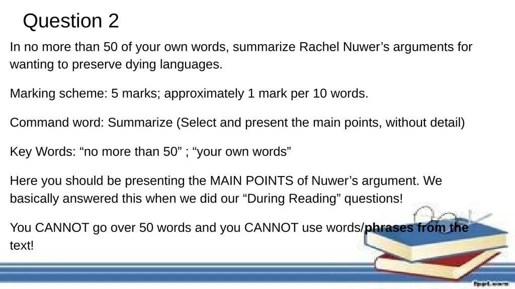 Reading Review Exam Style Questions Issues We need - slide 8 of 37