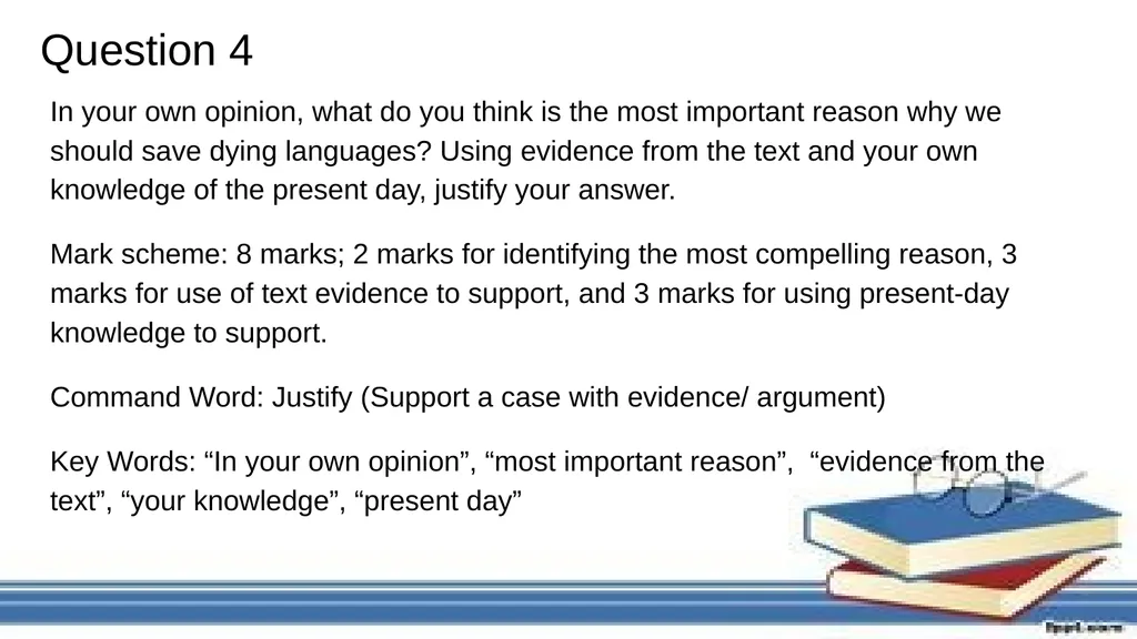 Reading Review Exam Style Questions Issues We need - slide 19 of 37