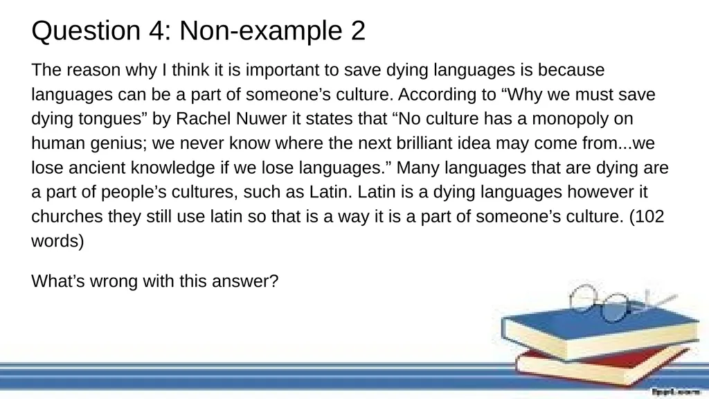 Reading Review Exam Style Questions Issues We need - slide 22 of 37
