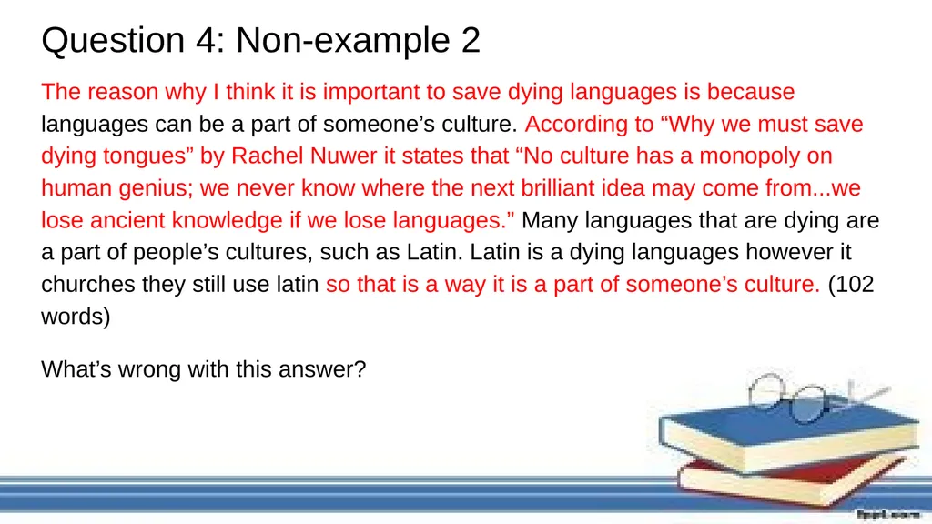 Reading Review Exam Style Questions Issues We need - slide 23 of 37