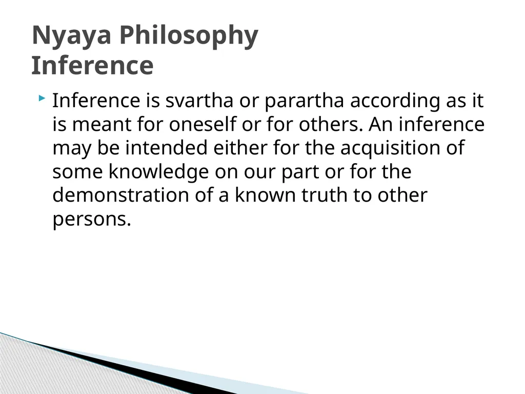 Nyaya Philosophy Inference Inference/Anumana - slide 3 of 14