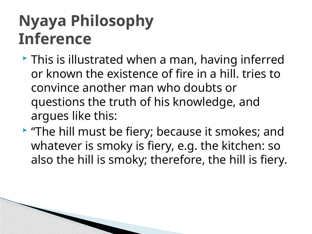 Nyaya Philosophy Inference Inference/Anumana - slide 5 of 14