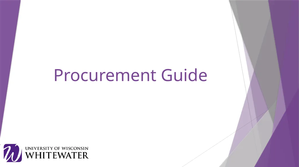 Procurement Guide State Purchasing Authority UW