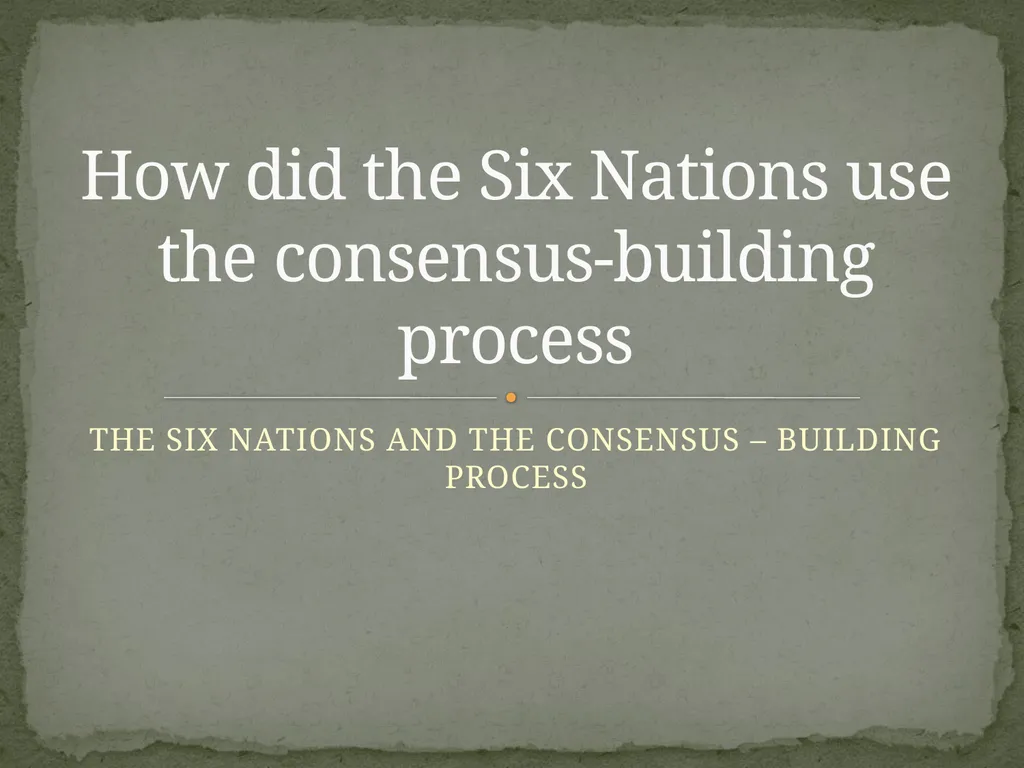 Of consensus as a decision-making model for - slide 5 of 13