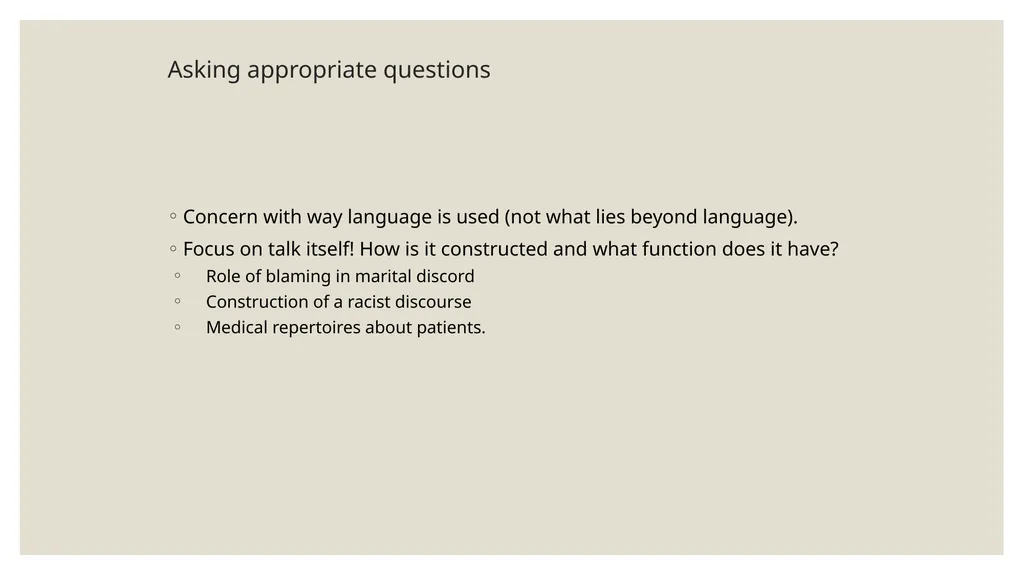 Qualitative Research Social constructionism - slide 27 of 49