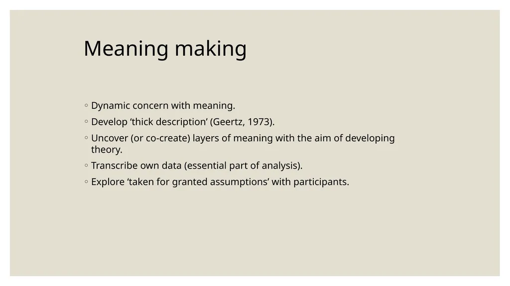 Qualitative Research Social constructionism - slide 17 of 49